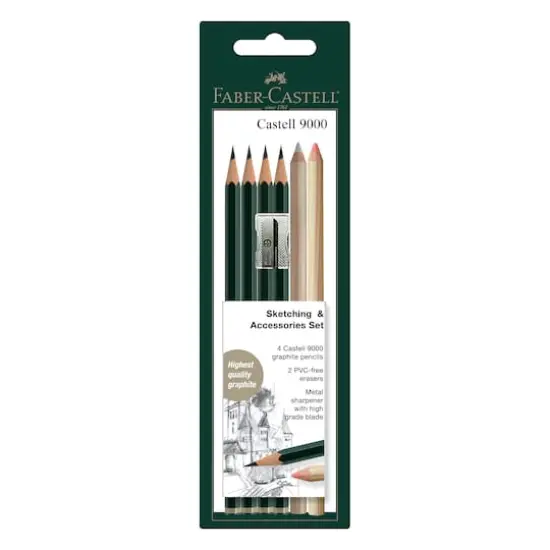 Faber-Castell&reg; Castell 9000 Sketching Pencil & Accessories Set {1}