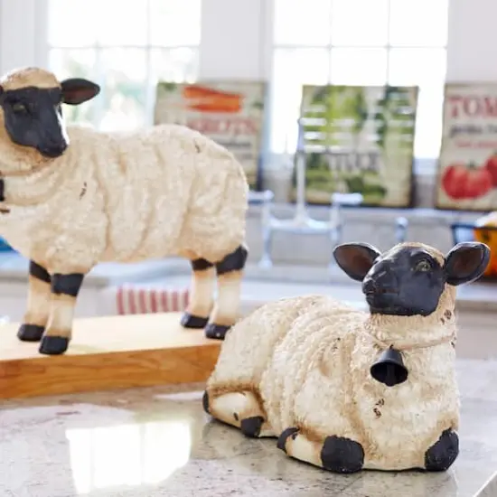 Sheep Figurine with Bell Accent Set {3}