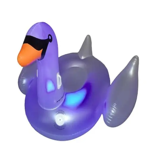 Swim Central Color Changing 75" Inflatable LED Swan Float Lounger {5}