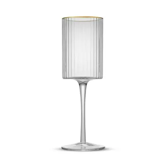 JoyJolt&reg; Christian Siriano 11.5oz. Optic Gold Rim White Wine Glasses, 4ct. {6}