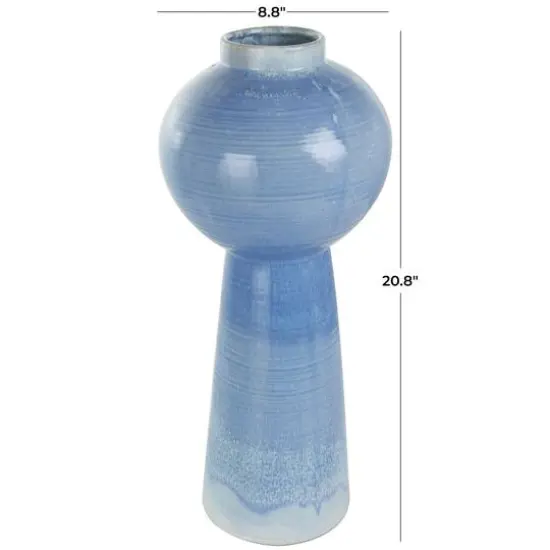 21" Blue Ceramic Bubble Inspired Ombre Vase {7}