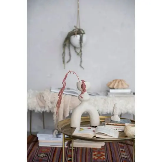 Hello Honey&reg; Bloomingville 12.5" Ivory Sculptural Arched Stoneware Vase {4}