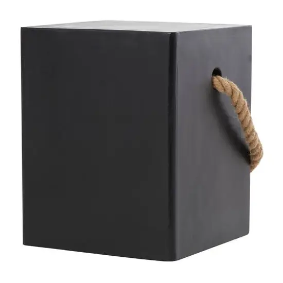 Grey Contemporary Outdoor Accent Table, 15" x 15" x 18" {5}