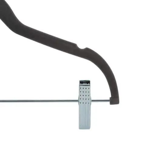 Laura Ashley Velvet Hangers with Clips, 12ct. Gray {9}