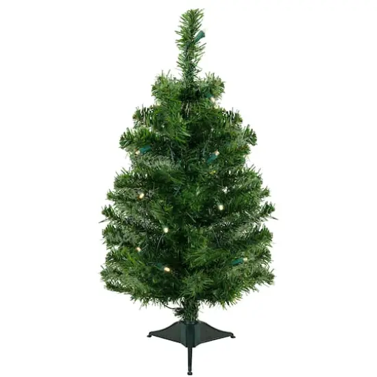 2ft. Pre-Lit Mixed Classic Pine Artificial Christmas Tree, Warm White LED Lights {1}