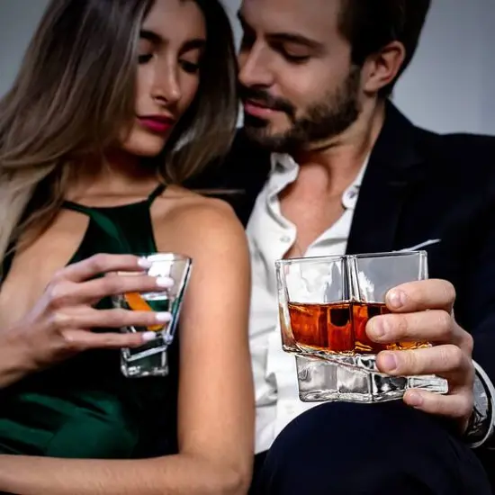 JoyJolt&reg; Carre Square Heavy Base Crystal Martini Glasses, 4ct. {6}