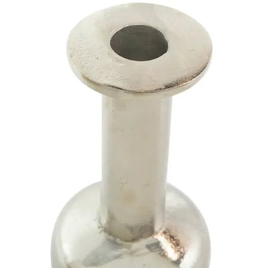 Silver Aluminum Taper Candle Holder with Rounded Bases Set {9}