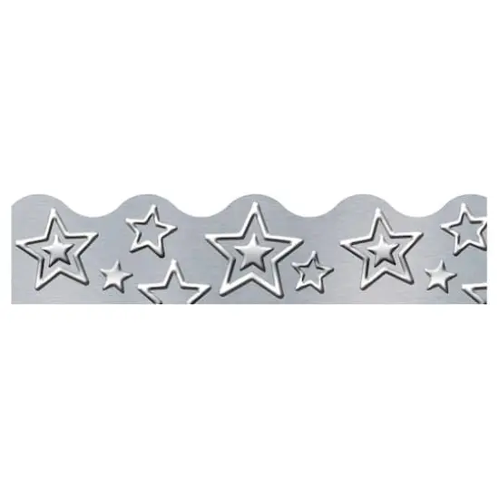 Trend Enterprises&reg; Terrific Trimmers&reg; I Heart Metal Silver Stars Border Trim, 234ft. {3}