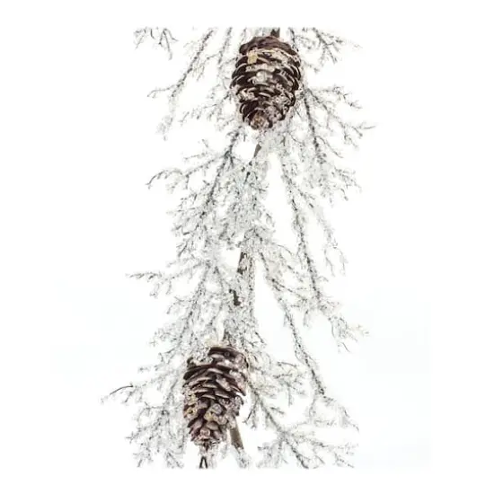 5.25ft. Christmas Iced Twig Pinecone Garland {1}