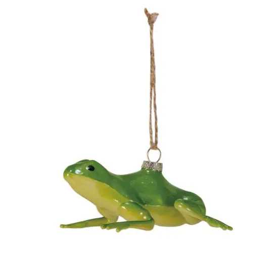 Hello Honey&reg; Green Hand-Painted Glass Frog Ornament {1}