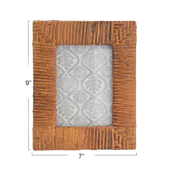 Hello Honey&reg; Natural Stained Handwoven Rattan Photo Frame {4}