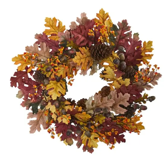 24" Oak Leaf, Acorn & Pine Wreath {1}