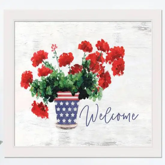 Patriotic Welcome Print in White Frame {1}