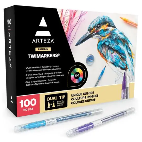 Arteza&reg; 100 Color Dual Tip TwiMarkers&reg; {1}