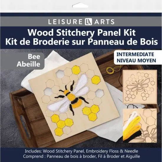 Leisure Arts&reg; Intermediate Bee Wood Stitchery Panel Kit {1}