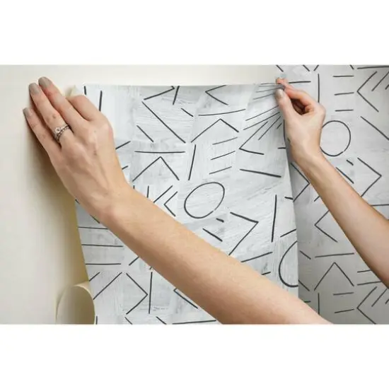 RoomMates Down The Line Peel & Stick Wallpaper Black and Gray {11}