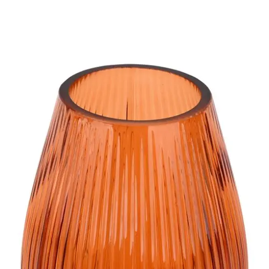 7" Ribbed Glass Vase by Ashland&reg; Orange {5}