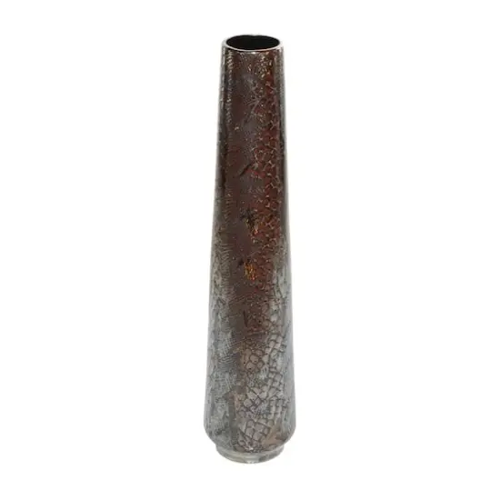 Silver Ceramic Contemporary Vase, 36" x 8" x 8" {3}