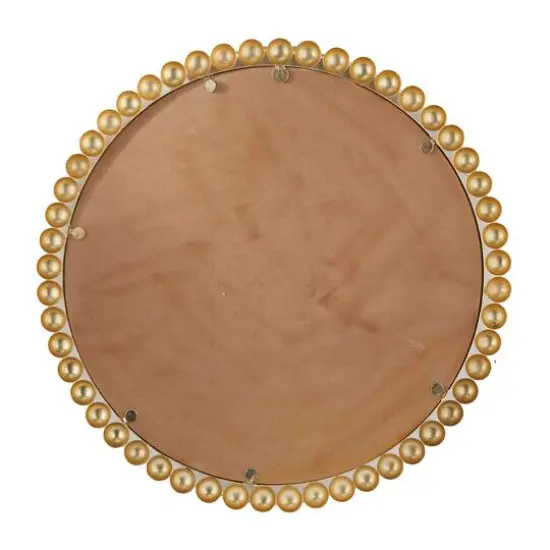 CosmoLiving by Cosmopolitan Gold Metal Wall Mirror with Bead Detailing 36" x 1" x 36" {5}