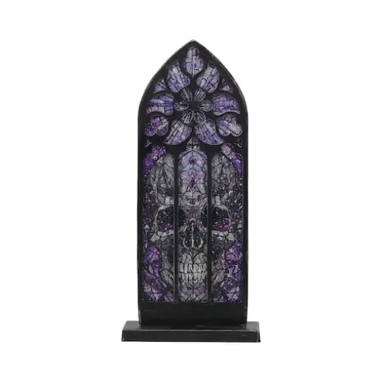 10.5" Metal & Stained Glass Skull Arch Tabletop D&eacute;cor by Ashland&reg; {1}