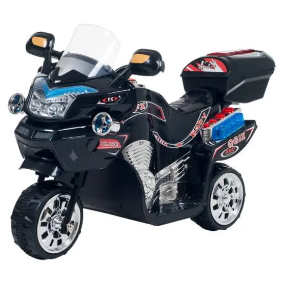 Toy Time Black Battery Powered Ride-On Motorcycle {1}
