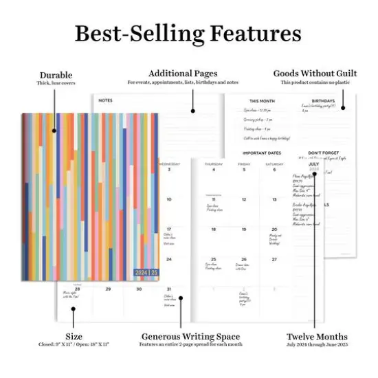TF Publishing 2024-2025 Large So Many Stripes Monthly Planner {3}