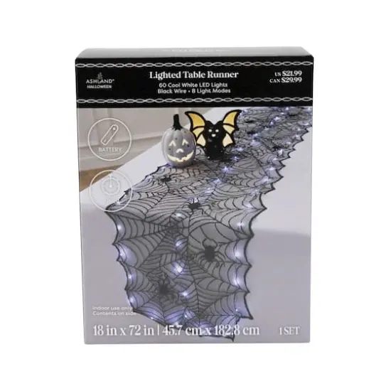 72" LED Lighted Spider Web Table Runner by Ashland&reg; {5}