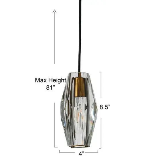 Hello Honey® Robert Stevenson Lighting Celia Brushed Bronze Faceted Crystal & Metal Ceiling Light {5}