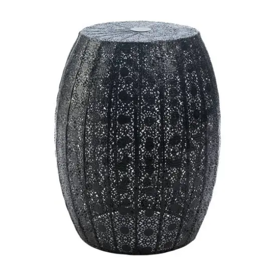 14.75" Black Moroccan Lace Stool {1}