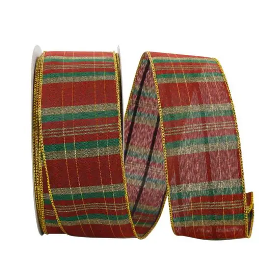 JAM Paper 2.5" x 50yd. Wired Mcqueen Plaid Ribbon {1}
