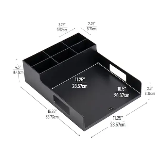 Mind Reader Black Plastic Utensil, Napkin & Plate Serving Tray {4}