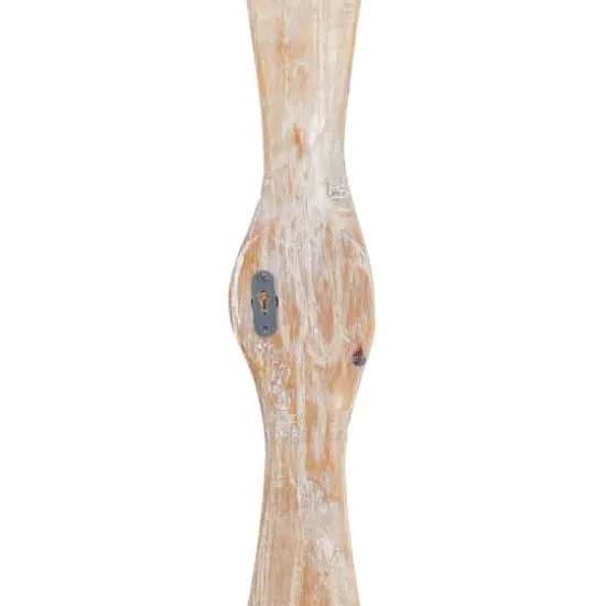 47" Light Brown Distressed Wood Industrial Propeller Wall Decor {5}