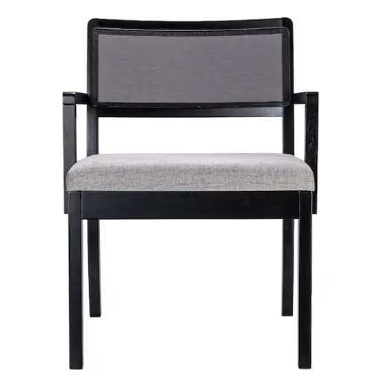 Hello Honey® 2.5ft. Crawford Mid-Century Modern Solid Wood Black Arm Chair {5}