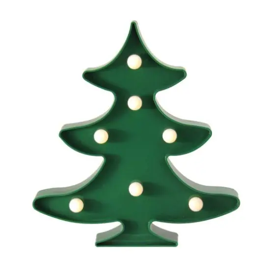 8.75" Green Christmas Tree Marquee Wall Sign {1}