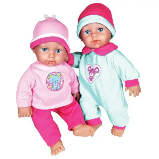 Lissi Dolls 11" Twin Baby Dolls With Twin Jogger Stroller {6}