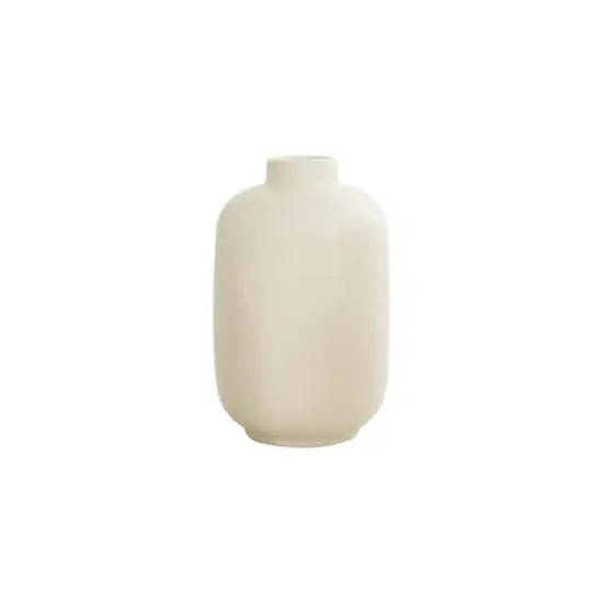8" Cream Ceramic Minimalistic Vase {1}
