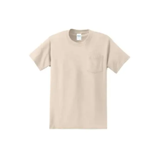 Port & Company&reg; Essential Pocket T-Shirt Natural {1}