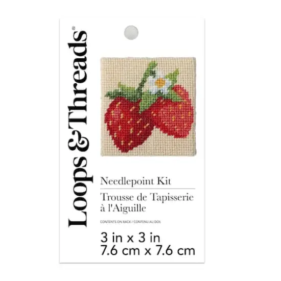 3" x 3" Strawberry Needlepoint Kit by Loops & Threads&reg; {3}