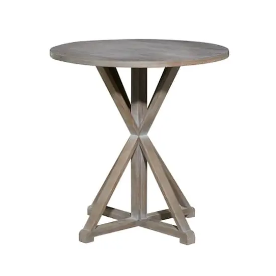 31" Brown Wood Farmhouse Accent Table {3}