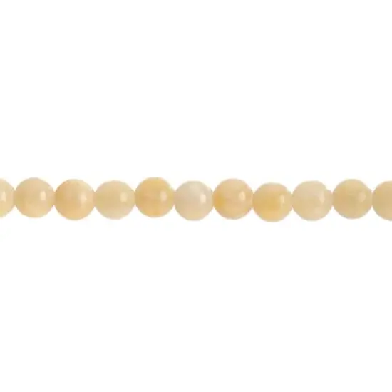 John Bead Earth's Jewels Natural Stone Round Beads, 8mm Yellow Jade {1}