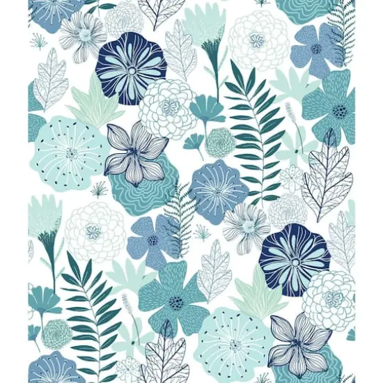 RoomMates Perennial Blooms Peel & Stick Wallpaper Blue {1}