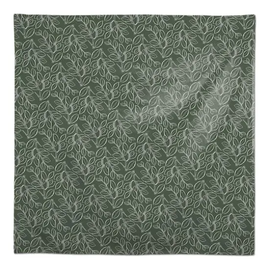 58" Sage Lined Leaves Tablecloth {1}