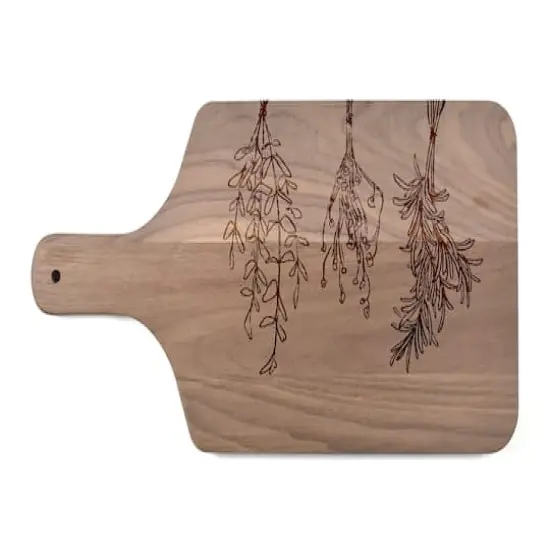 Dried Herbs 17" x 8" Walnut Paddle Cutting Board {1}