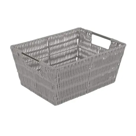 Simplify 3-Piece Rattan Tote Basket Set Gray {16}