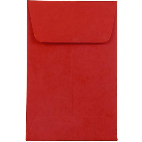 JAM Paper 2.25" x 3.5" Coin Envelopes, 50ct. Red {1}