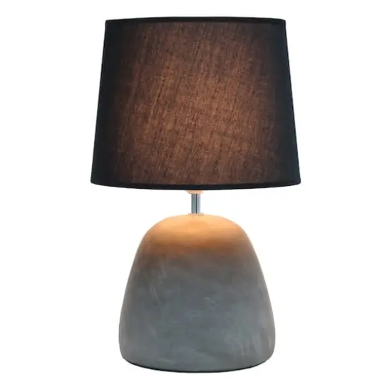 Simple Designs&trade; 17" Round Concrete Table Lamp Black {3}