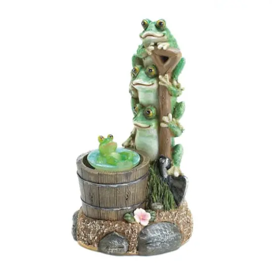 9.5" Solar Rotating Frog Garden D&eacute;cor {1}