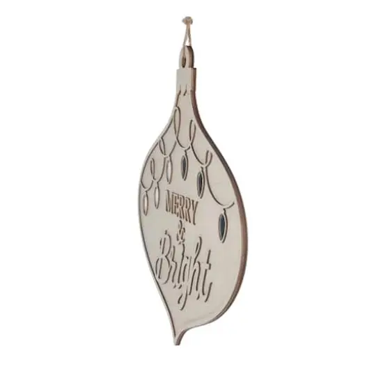 15.5" Unfinished Merry & Bright Plaque DIY Wood D&eacute;cor by Make Market&reg; {3}