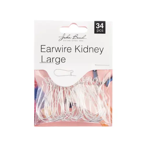 John Bead 33mm Silver Earwire Kidneys, 34ct. {1}