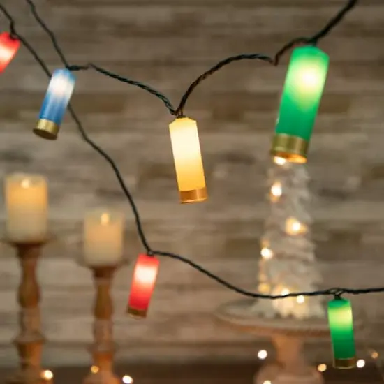 10ct. Multicolor Shotgun Shell Novelty Christmas String Lights {3}